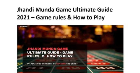 JHANDI MUNDA Game Rules .